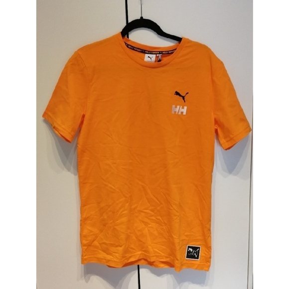 PUMA X HELLY HANSEN Orange Popsicle back graphic tee 100% Cotton Medium NWT - Picture 2 of 14